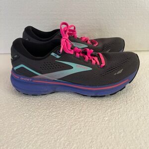 Brooks Ghost 15 Womens Running Shoes Grey Pink Teal 1203801B079 Size 8.5 B
